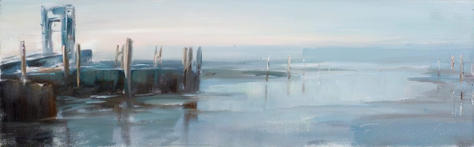 Frauke Gloyer, Anleger Schlüttsiel – Ölgemälde vom Wattenmeer in Nordfriesland