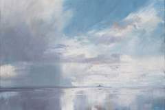 Spiegelnde Nordsee, Öl/Lw., 2022, 50cm x 70cm